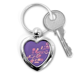 Purple Abstraction Key Chains (heart) 