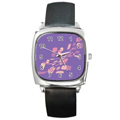 Purple Abstraction Square Metal Watch