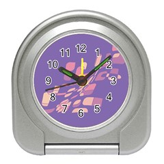 Purple Abstraction Travel Alarm Clocks by Valentinaart