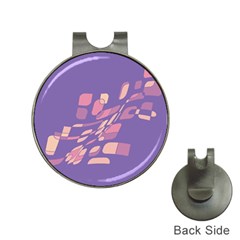 Purple Abstraction Hat Clips With Golf Markers