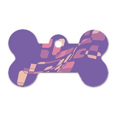 Purple Abstraction Dog Tag Bone (one Side)