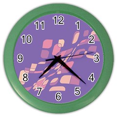 Purple Abstraction Color Wall Clocks