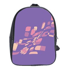 Purple Abstraction School Bags(large)  by Valentinaart