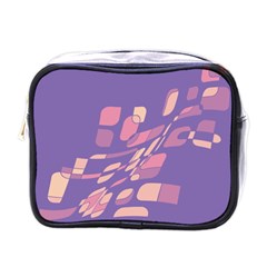 Purple Abstraction Mini Toiletries Bags by Valentinaart