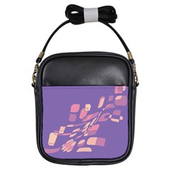 Purple Abstraction Girls Sling Bags