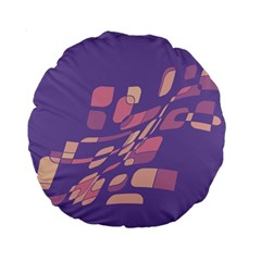 Purple Abstraction Standard 15  Premium Round Cushions