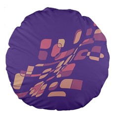 Purple Abstraction Large 18  Premium Round Cushions