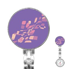 Purple Abstraction Stainless Steel Nurses Watch by Valentinaart