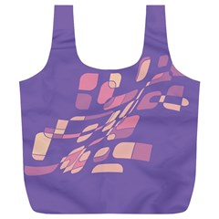 Purple Abstraction Full Print Recycle Bags (l)  by Valentinaart