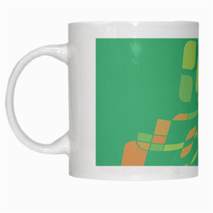 Green abastraction White Mugs