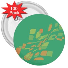 Green Abastraction 3  Buttons (100 Pack)  by Valentinaart