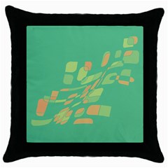 Green Abastraction Throw Pillow Case (black) by Valentinaart