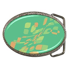 Green Abastraction Belt Buckles