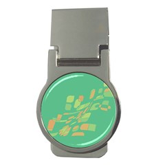 Green Abastraction Money Clips (round)  by Valentinaart