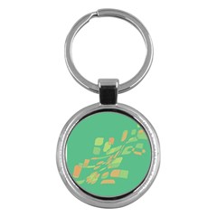 Green Abastraction Key Chains (round)  by Valentinaart