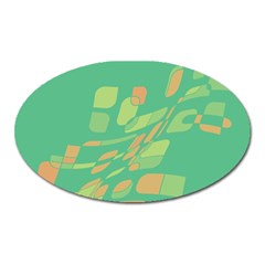 Green Abastraction Oval Magnet by Valentinaart