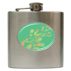 Green Abastraction Hip Flask (6 Oz) by Valentinaart