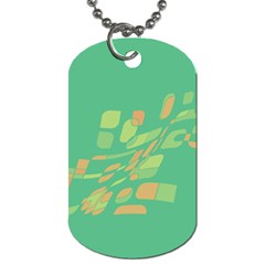 Green Abastraction Dog Tag (two Sides) by Valentinaart