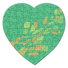 Green Abastraction Jigsaw Puzzle (heart) by Valentinaart