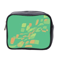 Green Abastraction Mini Toiletries Bag 2-side by Valentinaart