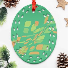 Green Abastraction Ornament (oval Filigree) 