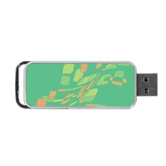 Green Abastraction Portable Usb Flash (one Side) by Valentinaart