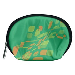 Green Abastraction Accessory Pouches (medium)  by Valentinaart