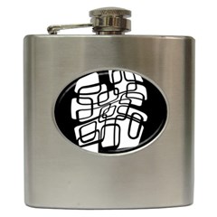 White Abstraction Hip Flask (6 Oz) by Valentinaart