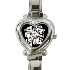 White Abstraction Heart Italian Charm Watch by Valentinaart