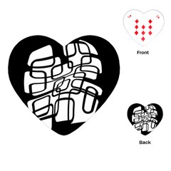 White Abstraction Playing Cards (heart)  by Valentinaart