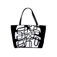 White Abstraction Shoulder Handbags by Valentinaart