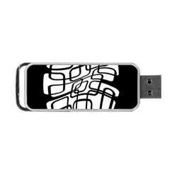 White Abstraction Portable Usb Flash (two Sides)