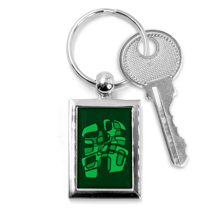 Green abstraction Key Chains (Rectangle) 