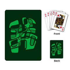 Green Abstraction Playing Card by Valentinaart