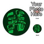 Green abstraction Multi-purpose Cards (Round)  Front 1