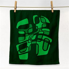 Green Abstraction Face Towel by Valentinaart