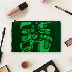 Green Abstraction Cosmetic Bag (medium)  by Valentinaart