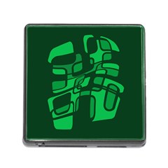 Green Abstraction Memory Card Reader (square) by Valentinaart