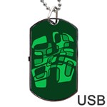 Green abstraction Dog Tag USB Flash (Two Sides)  Back