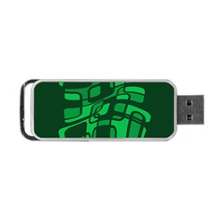 Green Abstraction Portable Usb Flash (two Sides)