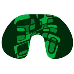 Green Abstraction Travel Neck Pillows