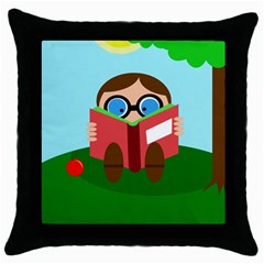 Brainiac Throw Pillow Case (black) by Valentinaart