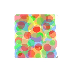 Colorful Circles Square Magnet by Valentinaart