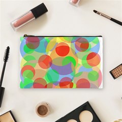 Colorful Circles Cosmetic Bag (medium)  by Valentinaart