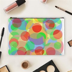 Colorful Circles Cosmetic Bag (large)  by Valentinaart