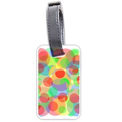 Colorful Circles Luggage Tags (one Side)  by Valentinaart