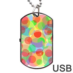 Colorful Circles Dog Tag Usb Flash (one Side) by Valentinaart