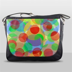 Colorful Circles Messenger Bags by Valentinaart