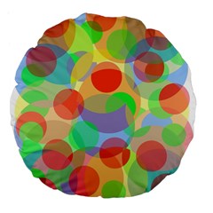 Colorful Circles Large 18  Premium Flano Round Cushions