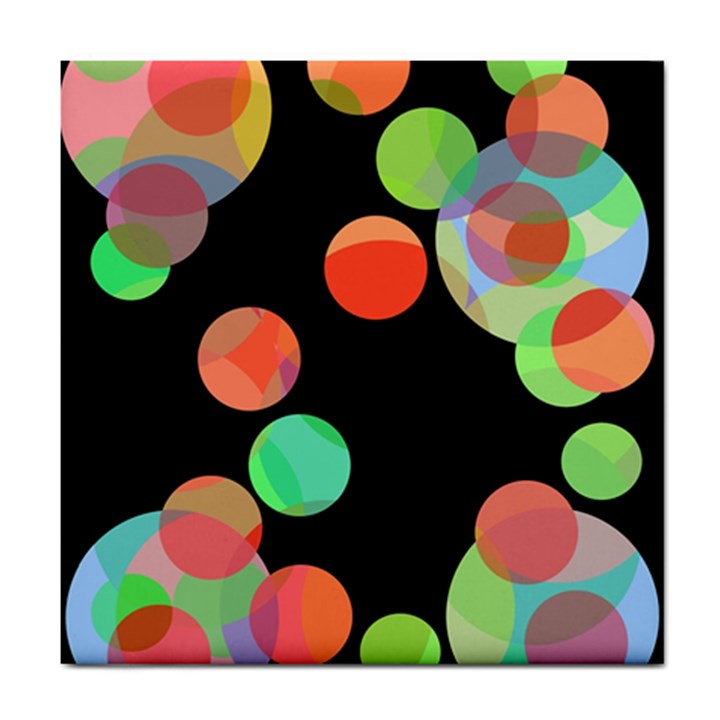 Colorful circles Tile Coasters